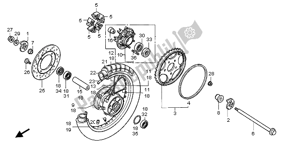 All parts for the Rear Wheel of the Honda XRV 750 Africa Twin 1996