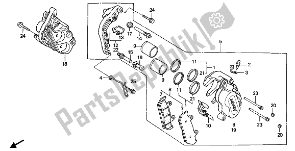 Todas las partes para Pinza De Freno Delantero de Honda CBR 600F 1993