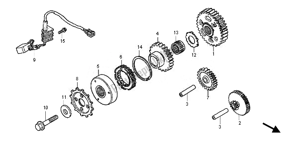 All parts for the Pulse Generator of the Honda VFR 800X 2011