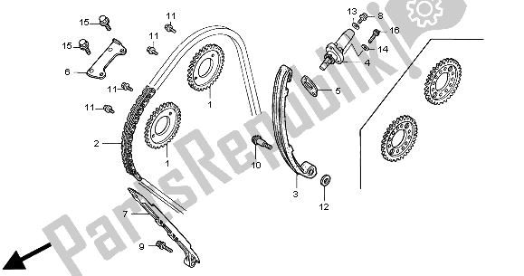 Alle onderdelen voor de Nokkenketting & Spanner van de Honda CBR 600F 2000