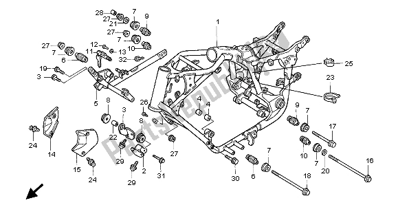 Tutte le parti per il Corpo Del Telaio del Honda VT 1100C2 1999