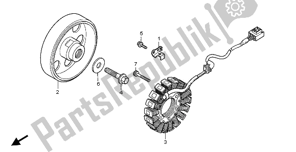 All parts for the Generator of the Honda CBF 1000A 2006