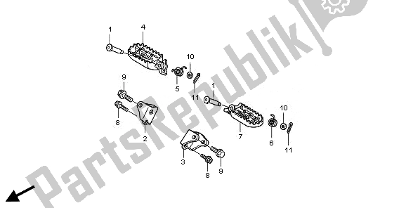 All parts for the Step of the Honda CRF 250X 2008