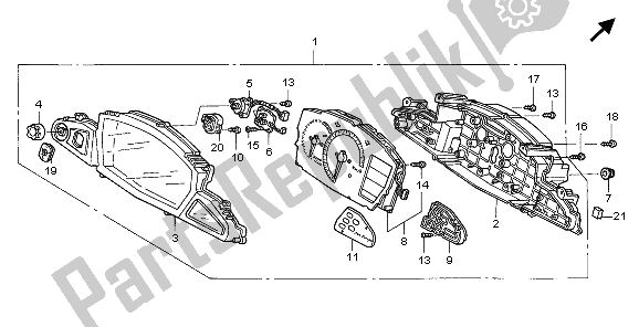 All parts for the Meter (kmh) of the Honda ST 1300A 2006