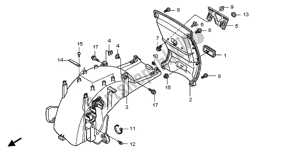 All parts for the Rear Fender of the Honda GL 1800 2009