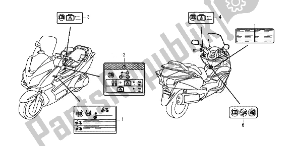 Tutte le parti per il Etichetta Di Avvertenza del Honda FJS 600A 2011