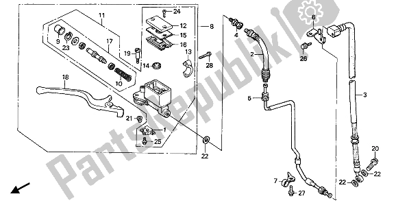 Tutte le parti per il Fr. Pompa Freno del Honda NX 250 1990