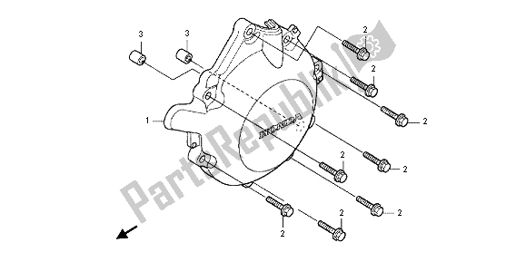 Alle onderdelen voor de A. C. Generator Koppeling van de Honda CB 1000R 2012