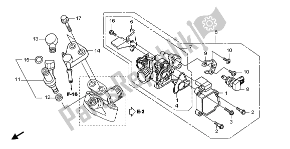 Tutte le parti per il Corpo Farfallato del Honda NHX 110 WH 2012