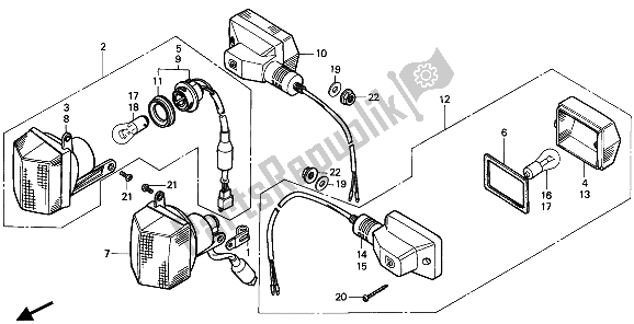 Tutte le parti per il Winker del Honda CBR 600F 1987