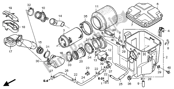 All parts for the Air Cleaner of the Honda TRX 500 FA Fourtrax Foreman Rubican 2009