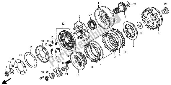 Toutes les pièces pour le Embrayage du Honda TRX 500 FE Foretrax Foreman ES 2012