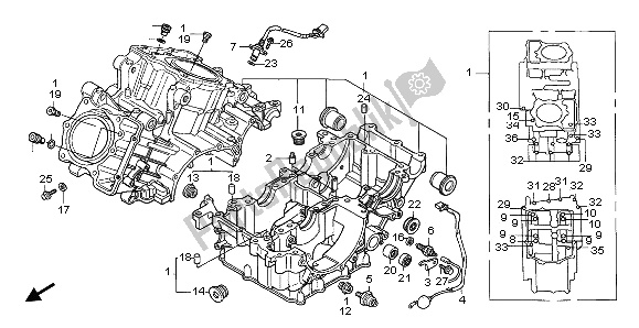 Todas las partes para Caja Del Cigüeñal de Honda XL 1000V 2003