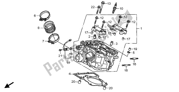 Tutte le parti per il Testata Posteriore del Honda XL 1000V 2011