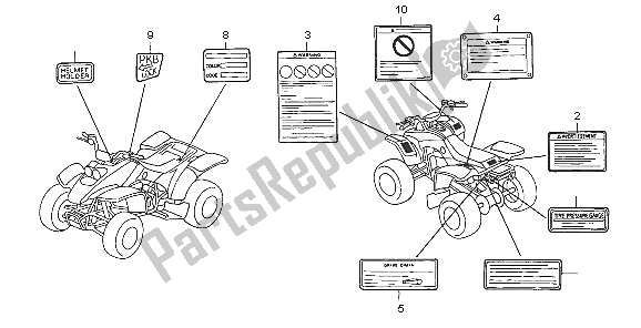 All parts for the Caution Label of the Honda TRX 400 EX Sportrax 2005