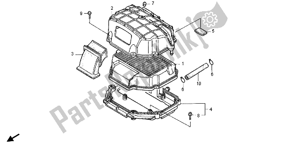 All parts for the Air Cleaner of the Honda RVF 400R 1996