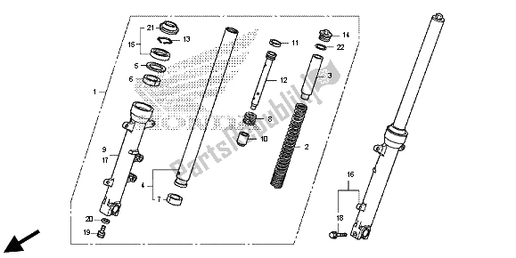 All parts for the Front Fork of the Honda CB 500F 2013