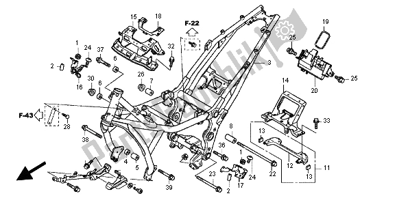 Tutte le parti per il Corpo Del Telaio del Honda NC 700 XA 2012