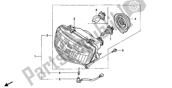 Tutte le parti per il Faro (eu) del Honda CBR 600F 1993