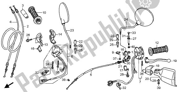 Tutte le parti per il Maniglia Leva E Interruttore E Cavo del Honda XL 1000V 2011