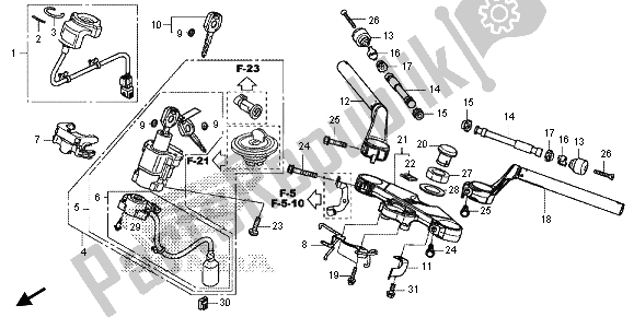 All parts for the Handle Pipe & Top Bridge of the Honda CBR 500R 2013