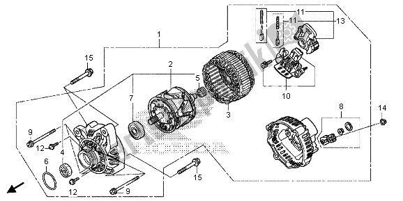 All parts for the Generator of the Honda GL 1800B 2013