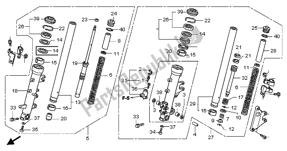 Todas las partes para Tenedor Frontal de Honda GL 1800A 2002