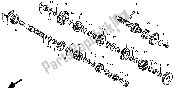 All parts for the Transmission of the Honda CB 600F Hornet 1998