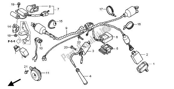 Tutte le parti per il Cablaggio E Bobina Di Accensione del Honda XR 400R 1997