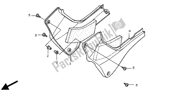 All parts for the Side Cover of the Honda CB 600F Hornet 2000