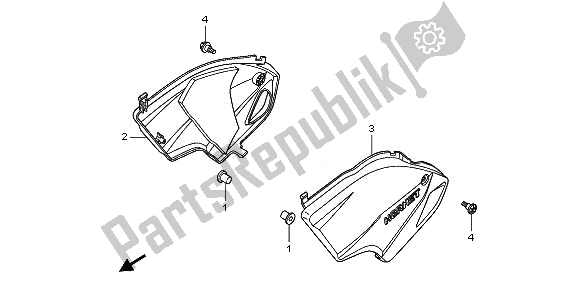 All parts for the Side Cover of the Honda CB 600F Hornet 2010