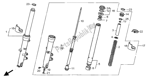 Toutes les pièces pour le Fourche Avant du Honda CBR 600F 2006