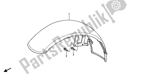 All parts for the Front Fender of the Honda VT 600C 1990