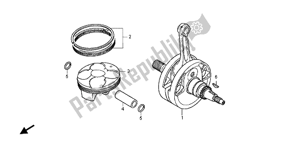 Toutes les pièces pour le Vilebrequin du Honda CRF 250R 2012