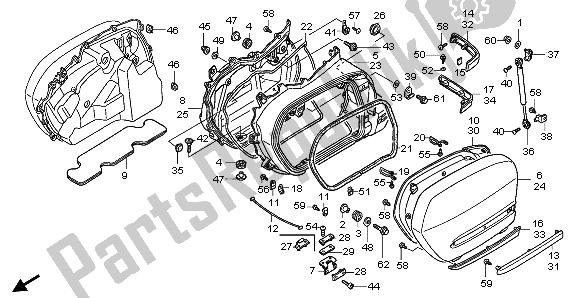 All parts for the Saddle Bag of the Honda GL 1800 2009