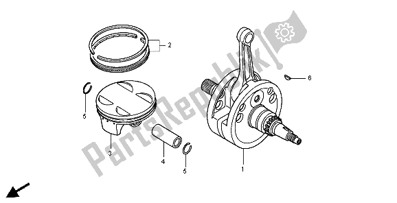 All parts for the Crankshaft & Piston of the Honda CRF 450R 2004