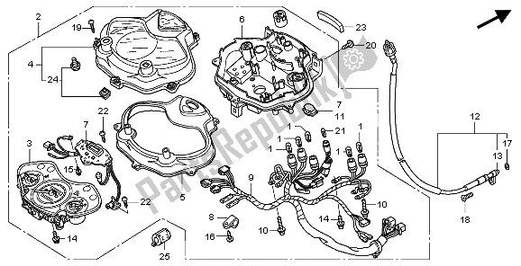 All parts for the Meter of the Honda PES 150 2007