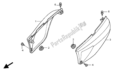 All parts for the Side Cover of the Honda XL 125V 2004