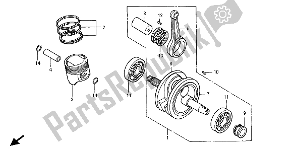 All parts for the Crankshaft & Piston of the Honda XLR 125R 1998