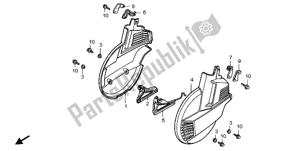 Todas las partes para Cubierta De La Rueda Delantera de Honda GL 1500A 1996