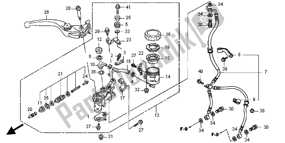 All parts for the Front Brake Master Cylinder of the Honda CBR 600 RR 2012