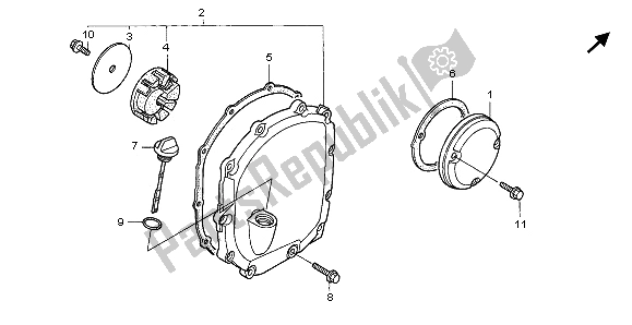 Todas las partes para Tapa Del Cárter Derecho de Honda CB 1000F 1996