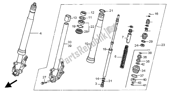 Tutte le parti per il Forcella Anteriore del Honda VTR 1000 SP 2004