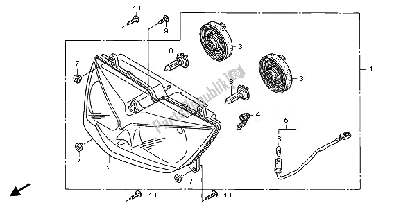 Toutes les pièces pour le Phare (eu) du Honda XL 1000V 2011