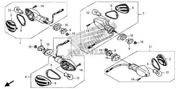 All parts for the Winker of the Honda CBR 600 RA 2013