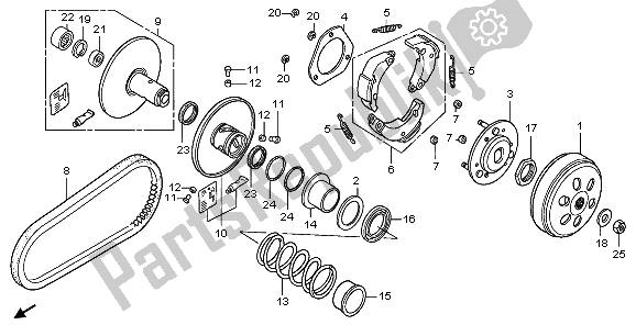 All parts for the Driven Face of the Honda FES 150 2009