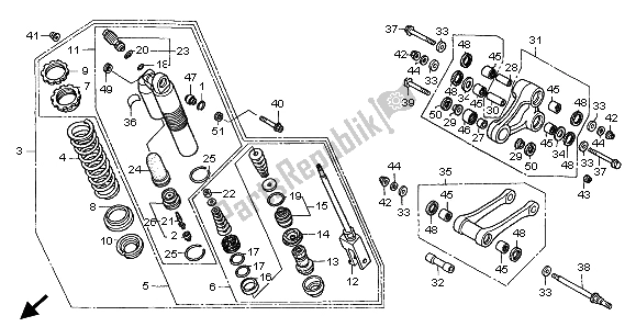 Todas as partes de Almofada Traseira do Honda CR 125R 2001