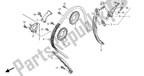 All parts for the Cam Chain & Tensioner of the Honda CBR 1100 XX 2001