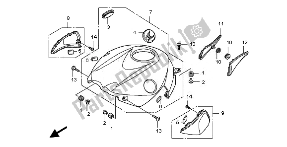 Tutte le parti per il Riparo Superiore del Honda CBR 1000 RR 2010