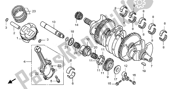 All parts for the Crankshaft & Piston of the Honda CBR 1000 RR 2008
